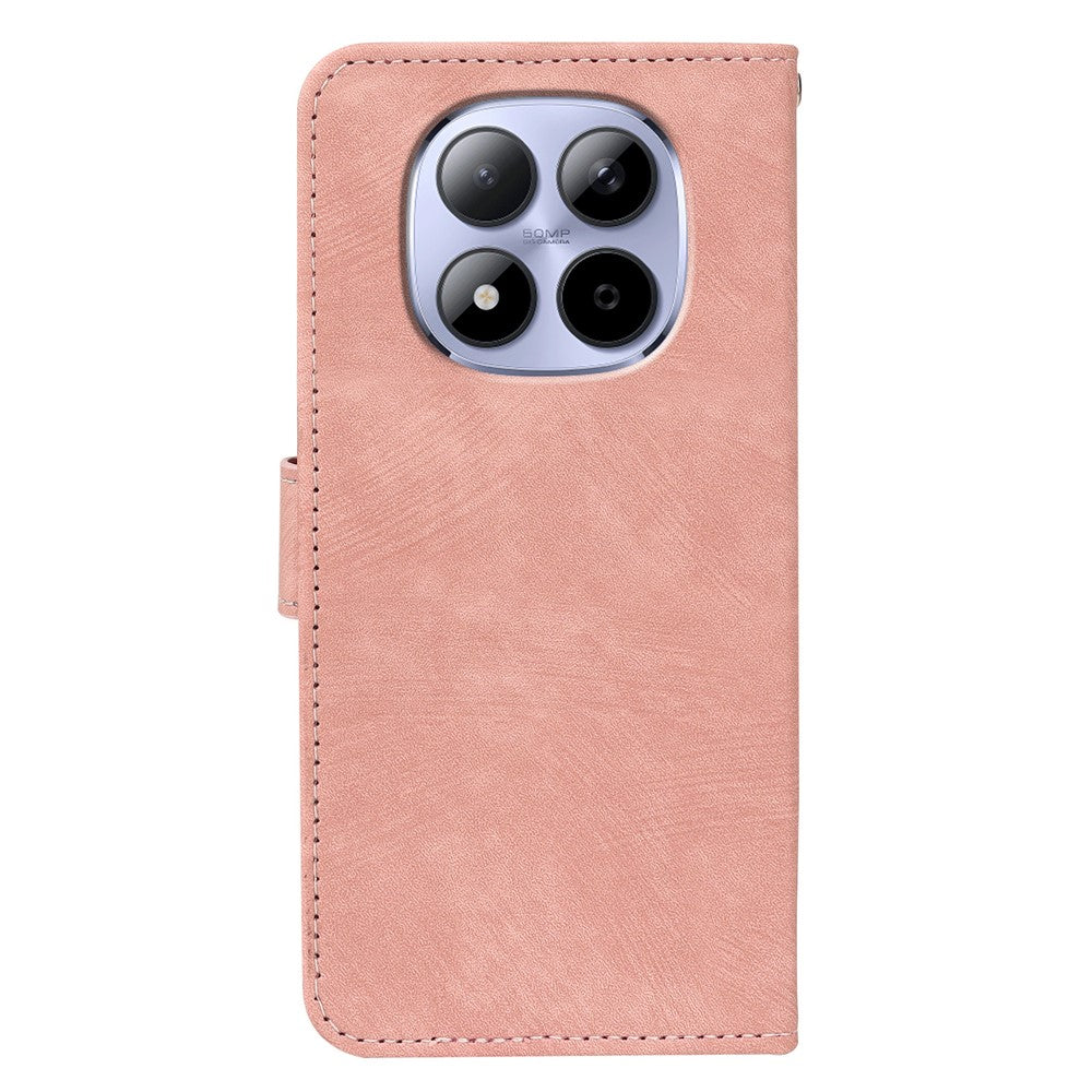 For Xiaomi Redmi Note 15 Pro 5G (Global) Case Flip Wallet Striped Texture Leather Phone Cover - Rose Gold