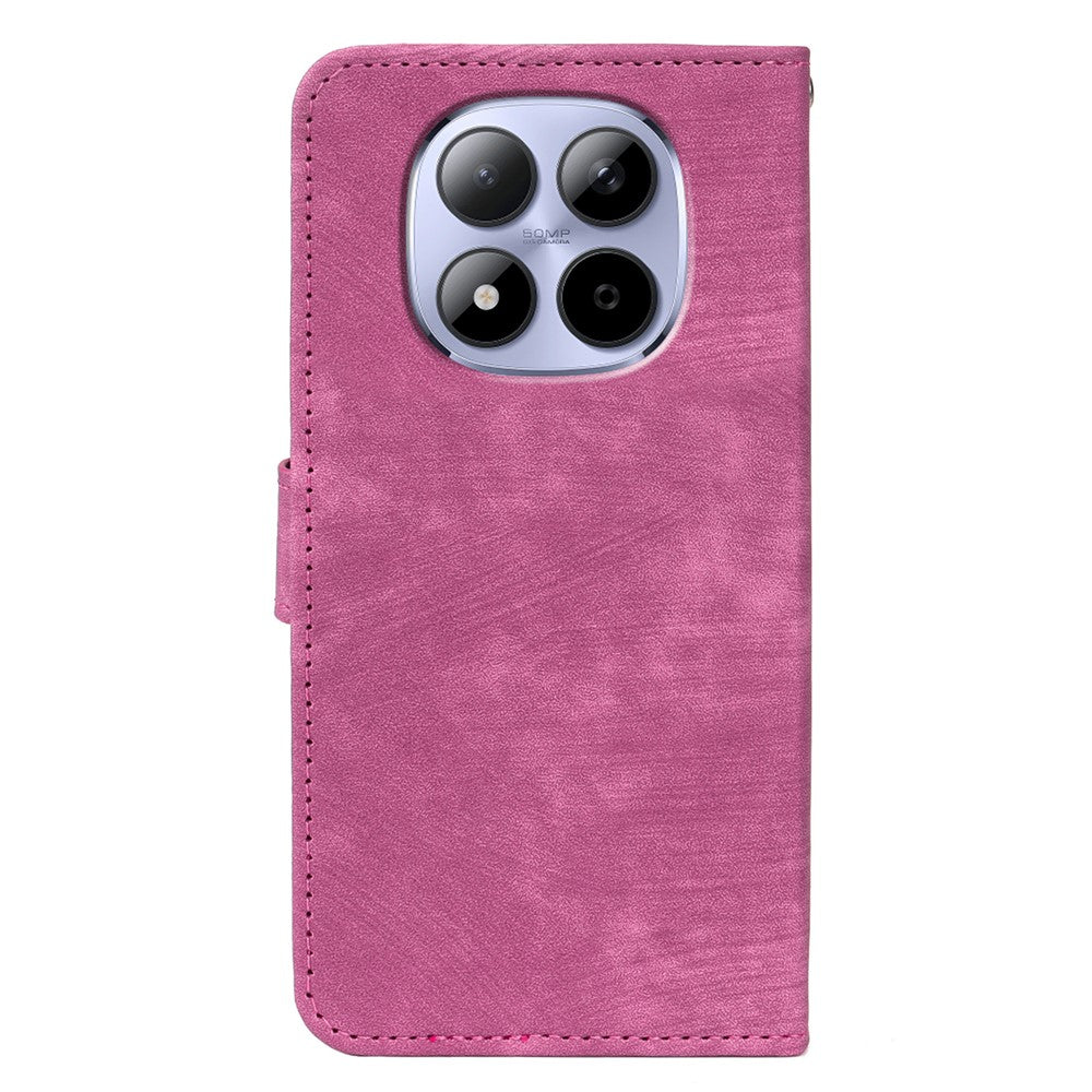 For Xiaomi Redmi Note 15 Pro 5G (Global) Case Flip Wallet Striped Texture Leather Phone Cover - Rose