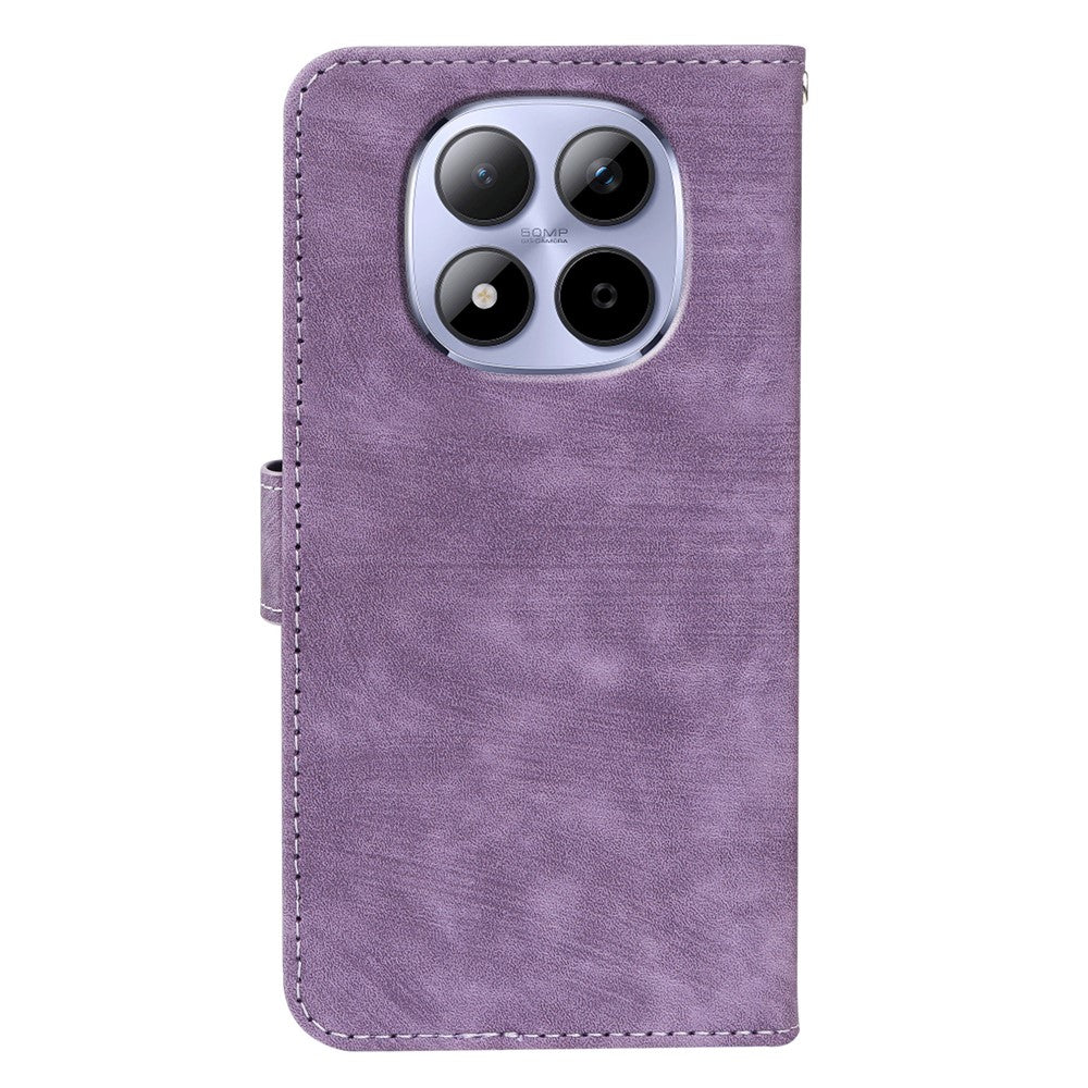 For Xiaomi Redmi Note 15 Pro 5G (Global) Case Flip Wallet Striped Texture Leather Phone Cover - Purple