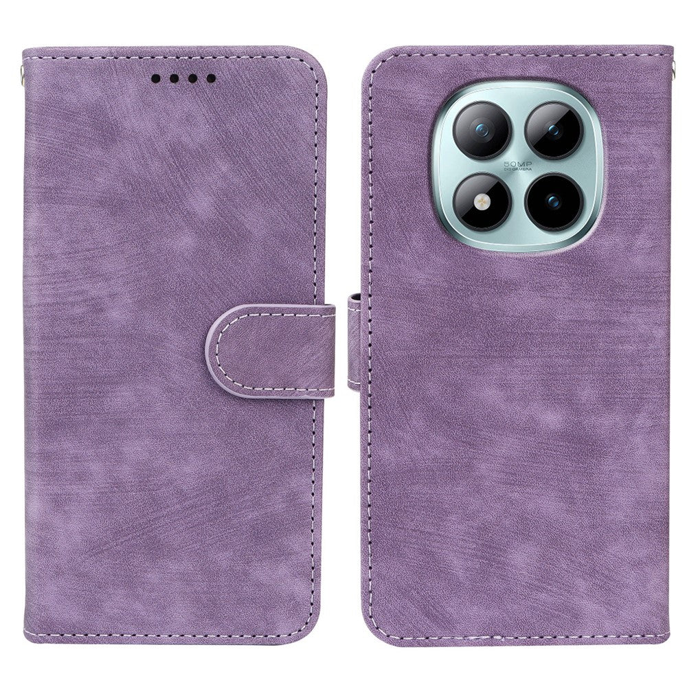 For Xiaomi Poco M8 Pro 5G / Redmi Note 15 Pro+ 5G (Global) Case Flip Wallet Striped Texture Leather Phone Cover - Purple