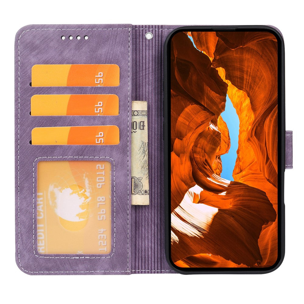 For Xiaomi Poco M8 Pro 5G / Redmi Note 15 Pro+ 5G (Global) Case Flip Wallet Striped Texture Leather Phone Cover - Purple