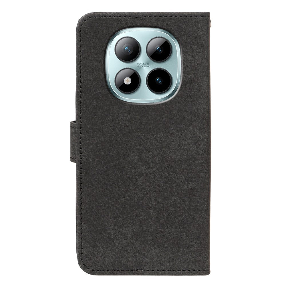 For Xiaomi Poco M8 Pro 5G / Redmi Note 15 Pro+ 5G (Global) Case Flip Wallet Striped Texture Leather Phone Cover - Black