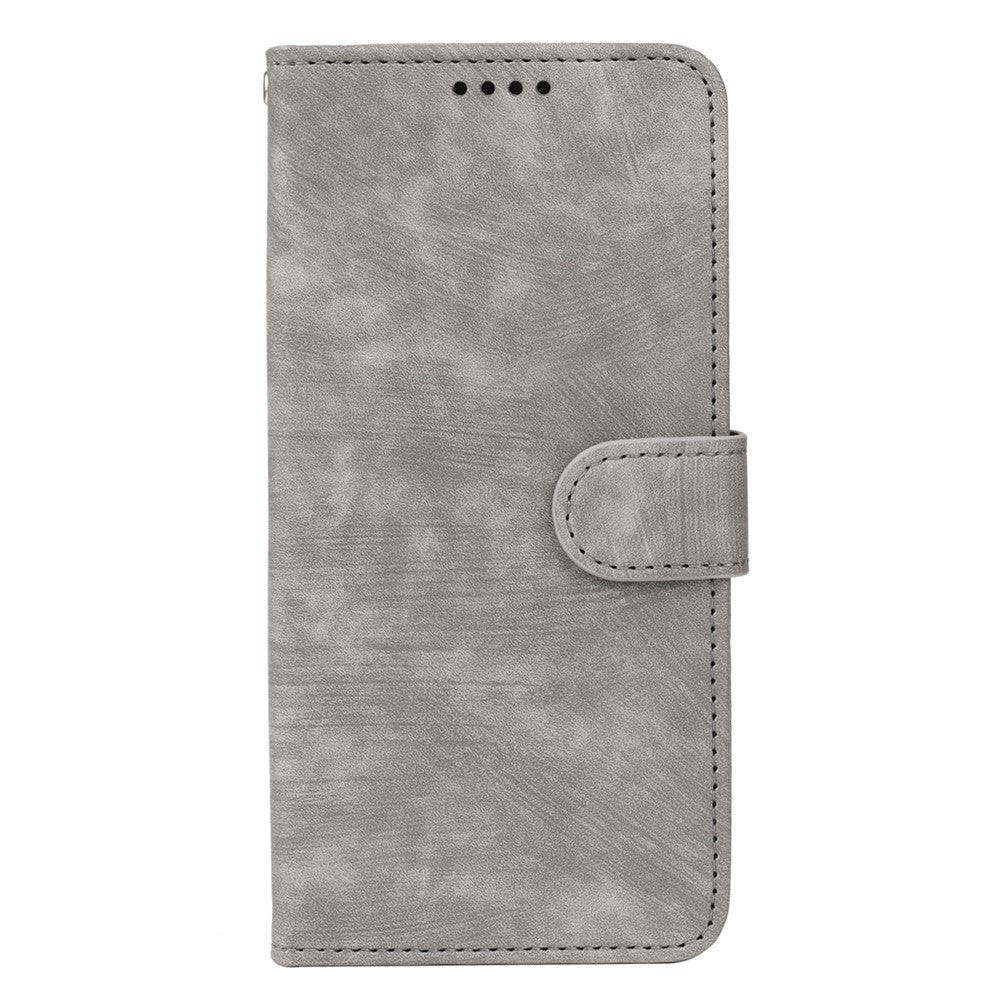 For Xiaomi Poco M8 Pro 5G / Redmi Note 15 Pro+ 5G (Global) Case Flip Wallet Striped Texture Leather Phone Cover - Grey