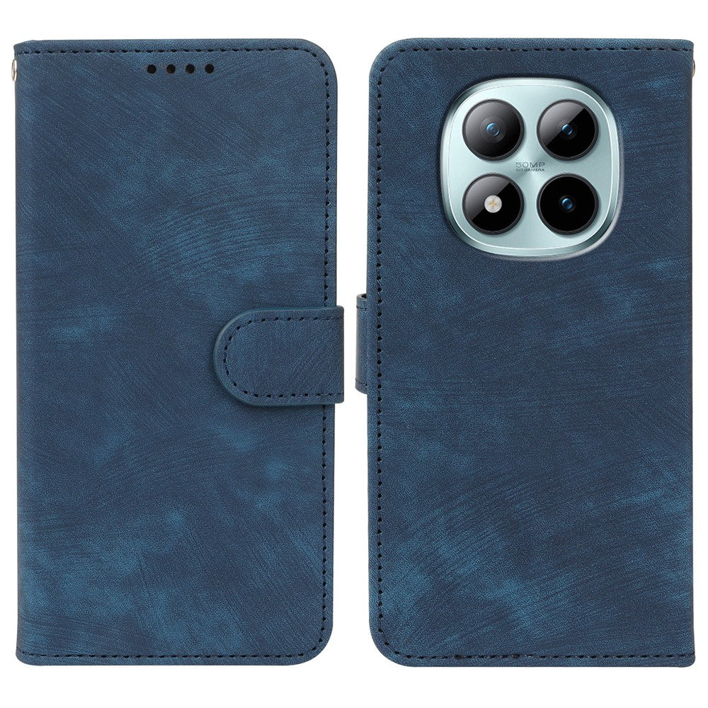 For Xiaomi Poco M8 Pro 5G / Redmi Note 15 Pro+ 5G (Global) Case Flip Wallet Striped Texture Leather Phone Cover - Blue
