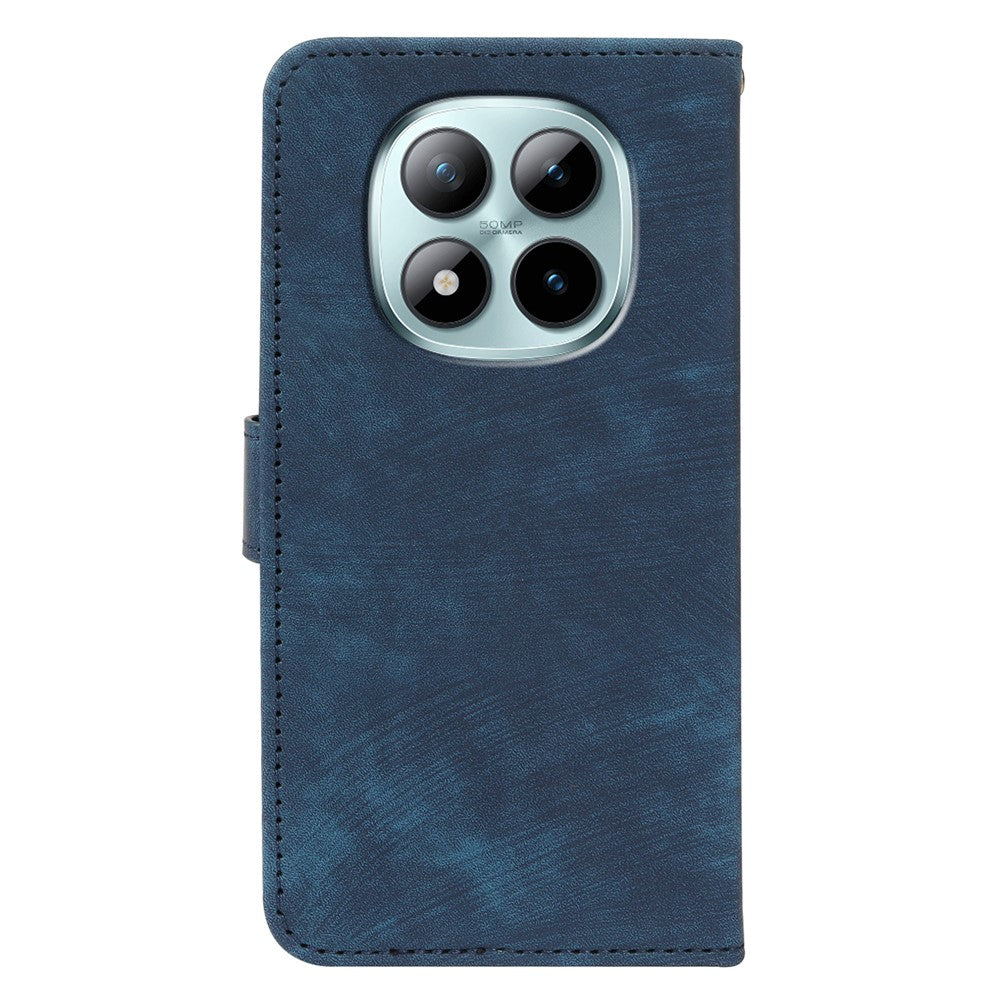 For Xiaomi Poco M8 Pro 5G / Redmi Note 15 Pro+ 5G (Global) Case Flip Wallet Striped Texture Leather Phone Cover - Blue