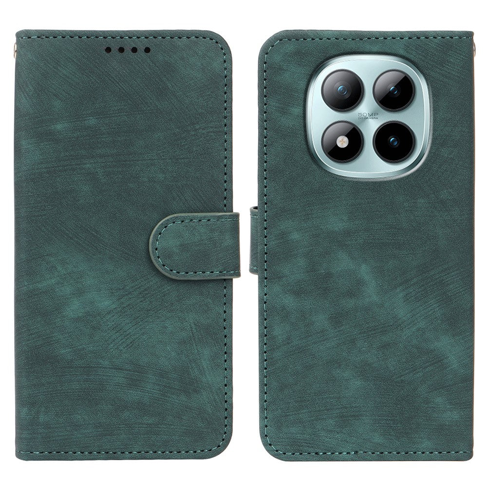 For Xiaomi Poco M8 Pro 5G / Redmi Note 15 Pro+ 5G (Global) Case Flip Wallet Striped Texture Leather Phone Cover - Green