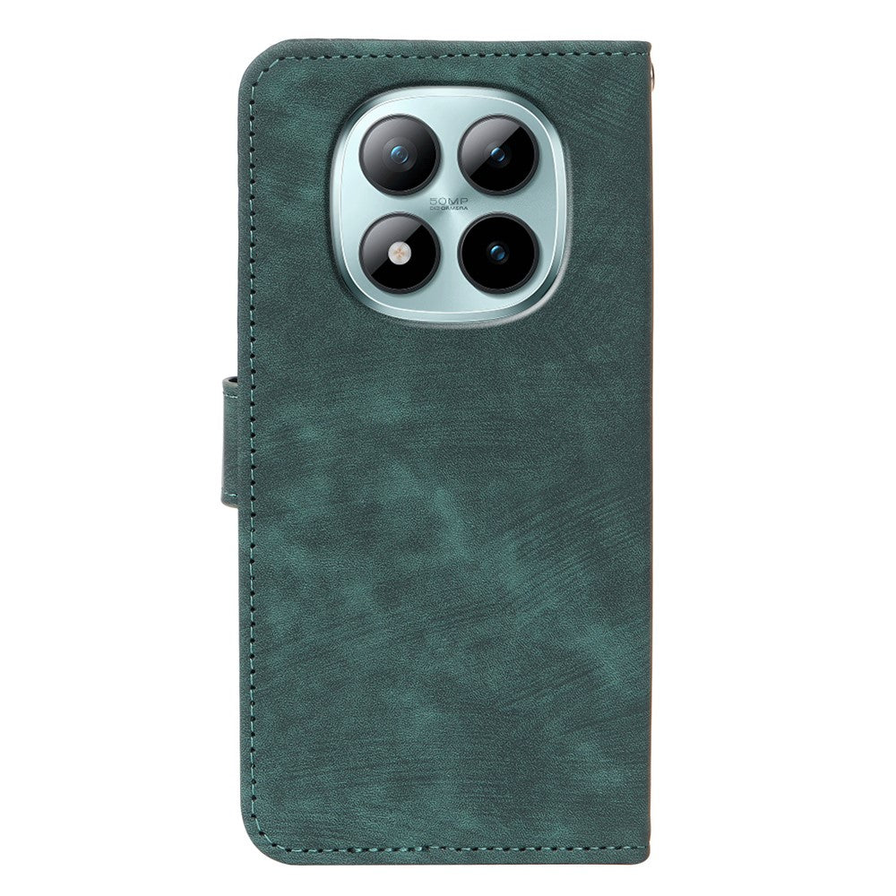 For Xiaomi Poco M8 Pro 5G / Redmi Note 15 Pro+ 5G (Global) Case Flip Wallet Striped Texture Leather Phone Cover - Green