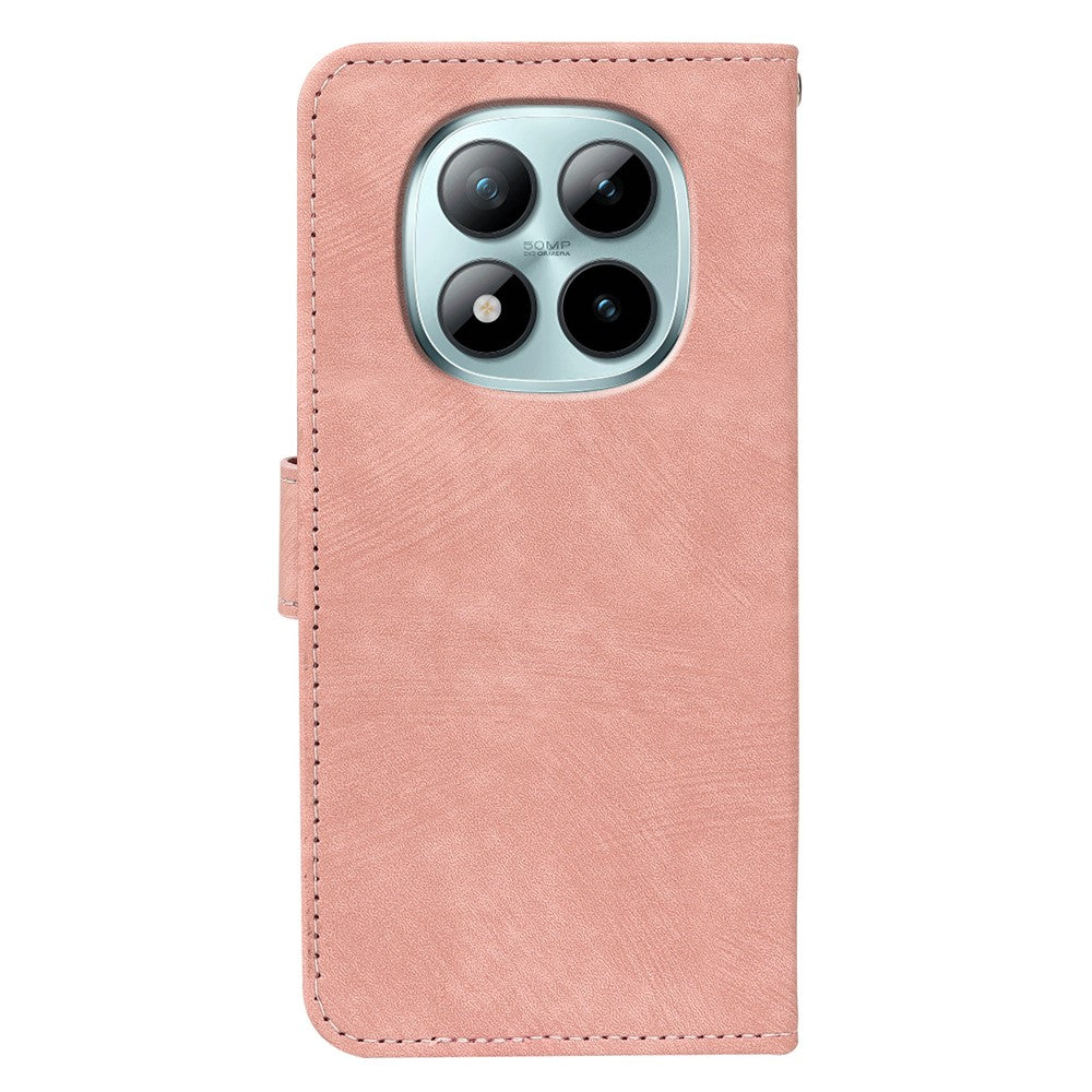For Xiaomi Poco M8 Pro 5G / Redmi Note 15 Pro+ 5G (Global) Case Flip Wallet Striped Texture Leather Phone Cover - Rose Gold