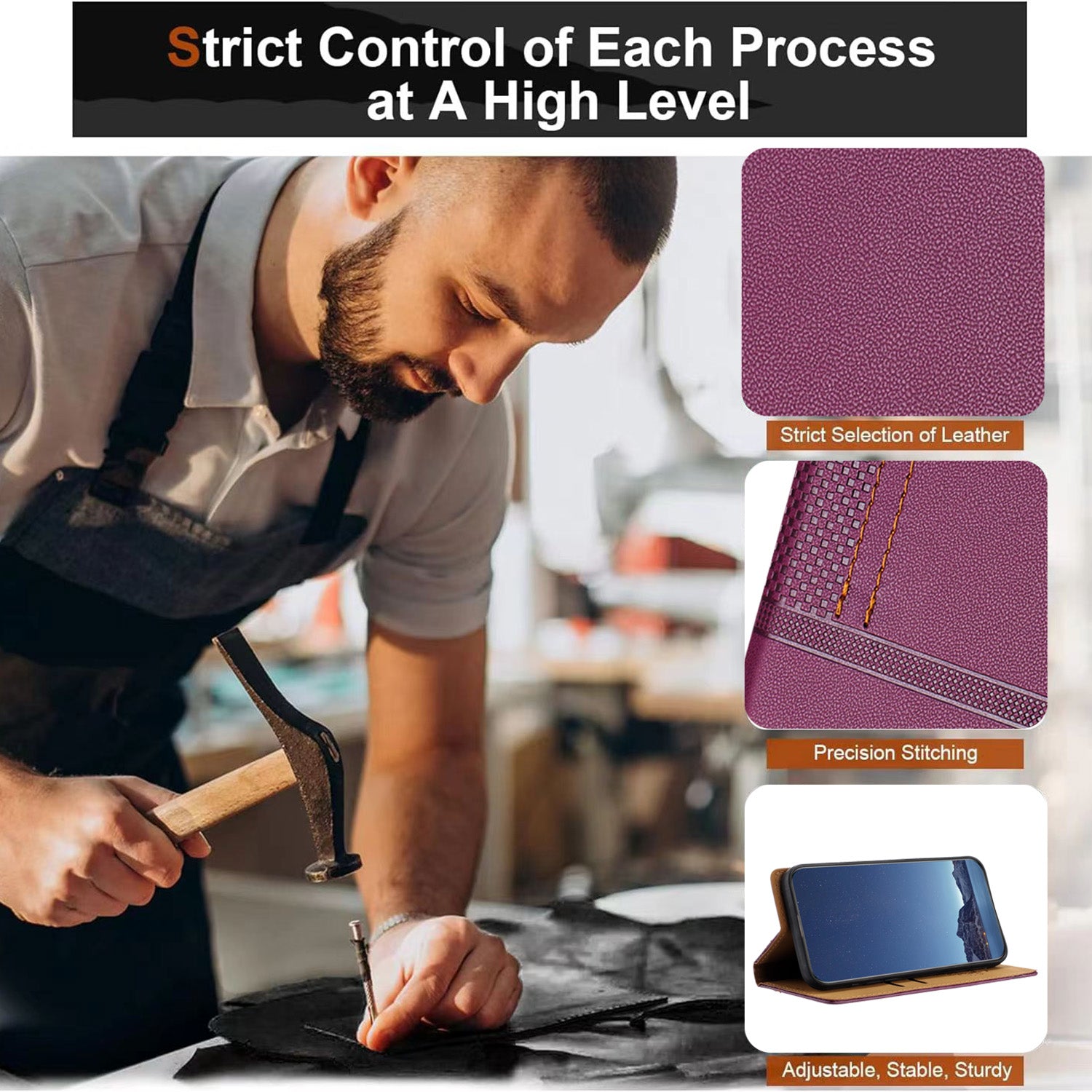 For Xiaomi Redmi Note 15 Pro 5G (Global) Case L-Shaped Grid Pattern Leather Stand Phone Cover with Card Slots - Purple