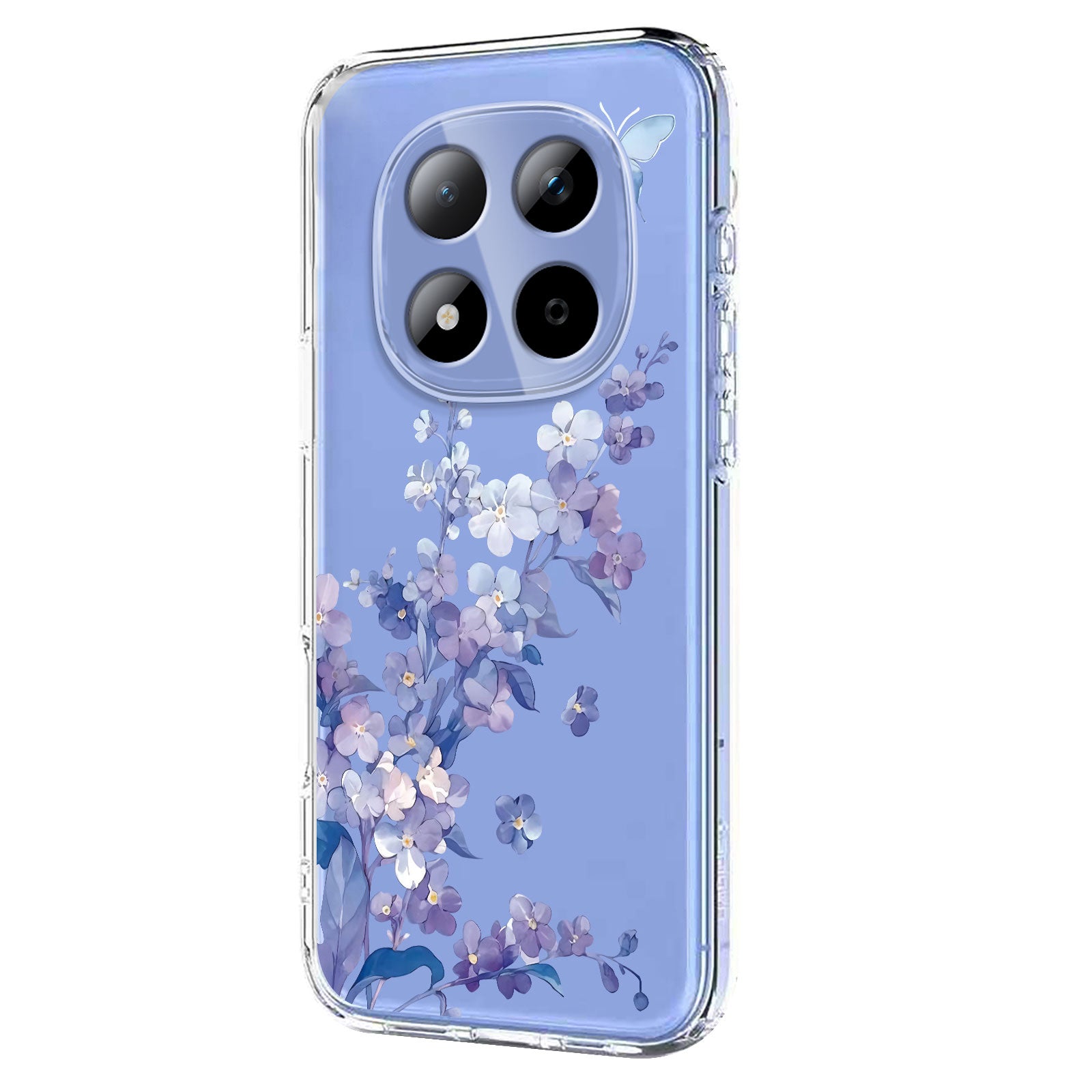 For Xiaomi Redmi Note 15 Pro 5G (Global) Case Butterfly Floral Pattern Printing TPU Phone Back Cover - Violets
