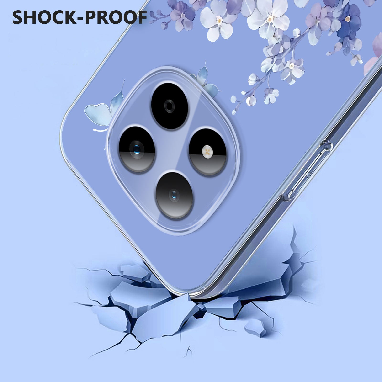For Xiaomi Redmi Note 15 Pro 5G (Global) Case Butterfly Floral Pattern Printing TPU Phone Back Cover - Violets