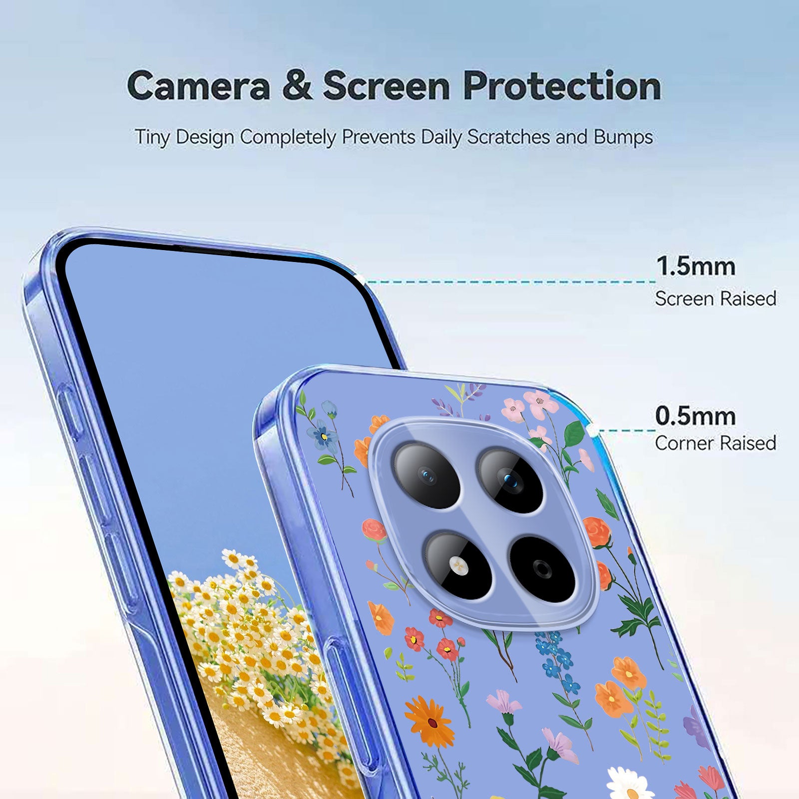 For Xiaomi Redmi Note 15 Pro 5G (Global) Case Butterfly Floral Pattern Printing TPU Phone Back Cover - Daisies