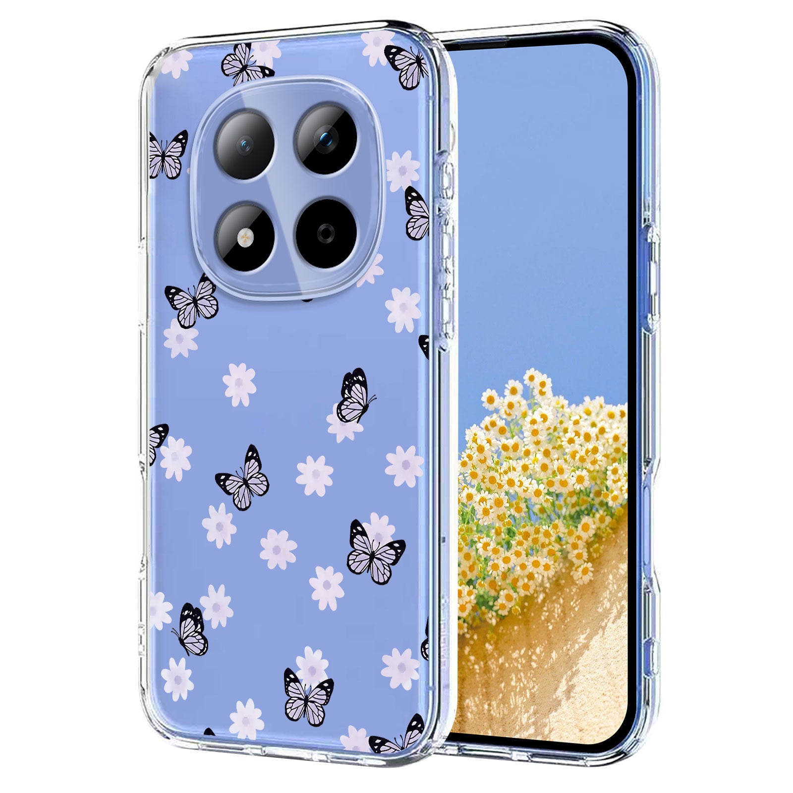 For Xiaomi Redmi Note 15 Pro 5G (Global) Case Butterfly Floral Pattern Printing TPU Phone Back Cover - Butterflies