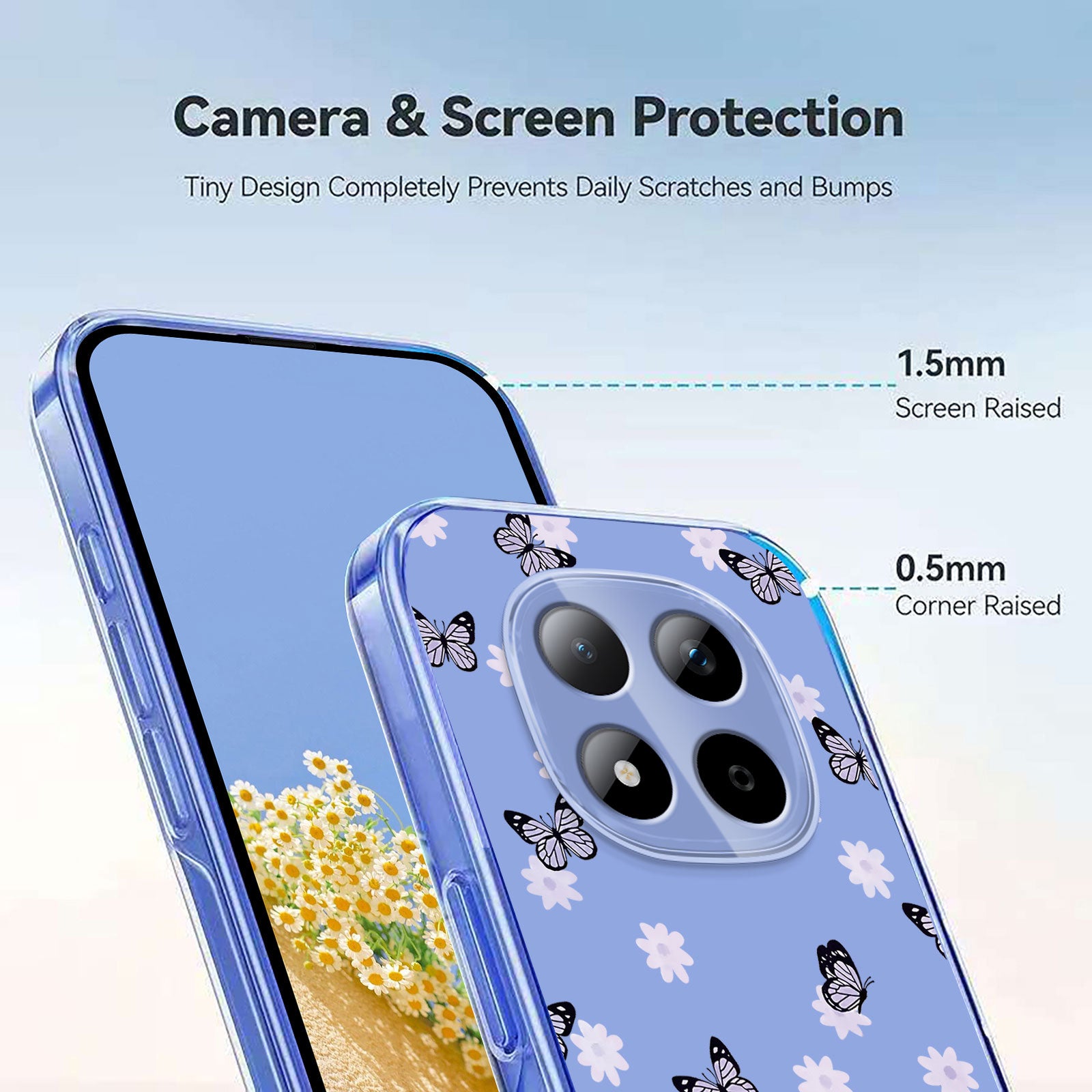 For Xiaomi Redmi Note 15 Pro 5G (Global) Case Butterfly Floral Pattern Printing TPU Phone Back Cover - Butterflies