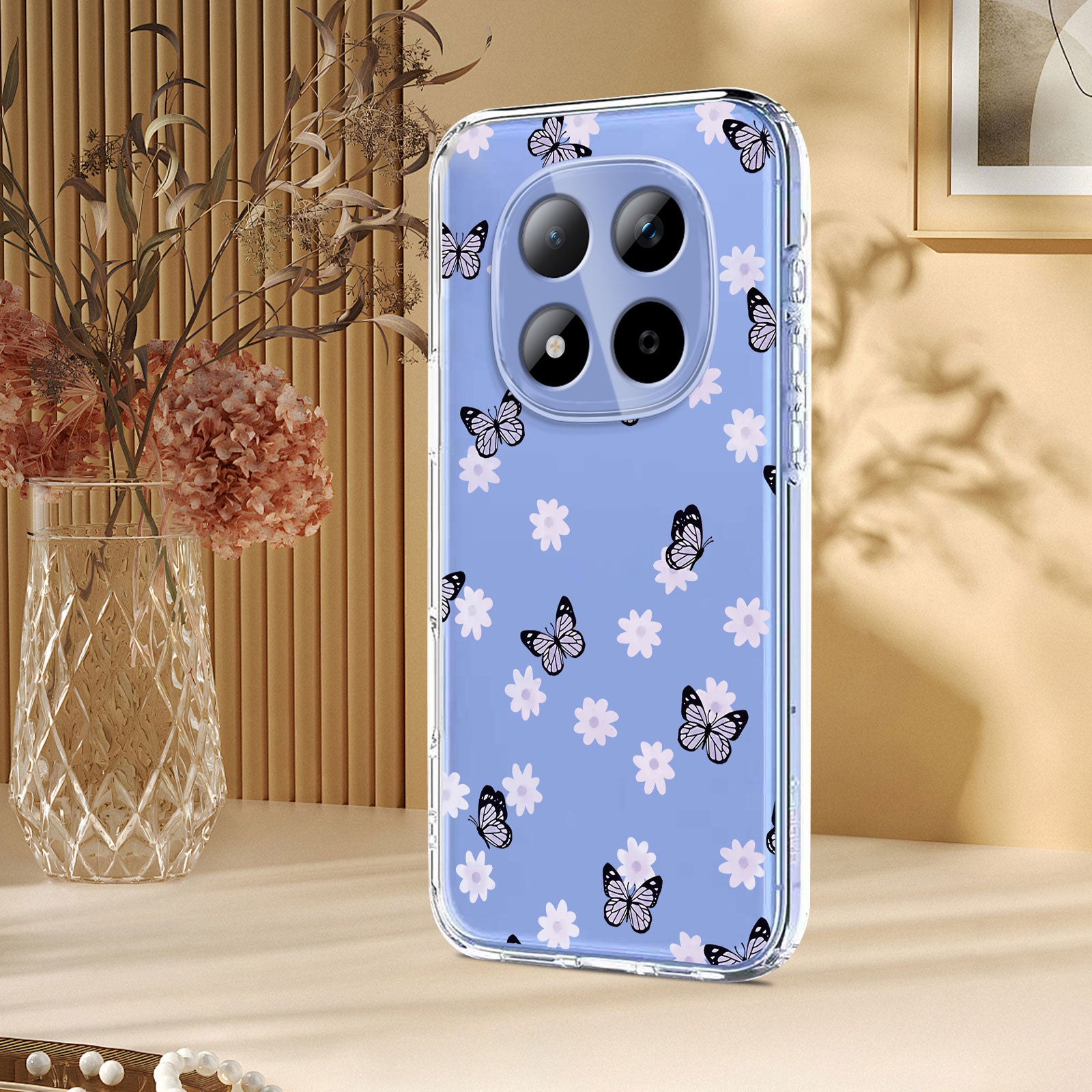 For Xiaomi Redmi Note 15 Pro 5G (Global) Case Butterfly Floral Pattern Printing TPU Phone Back Cover - Butterflies