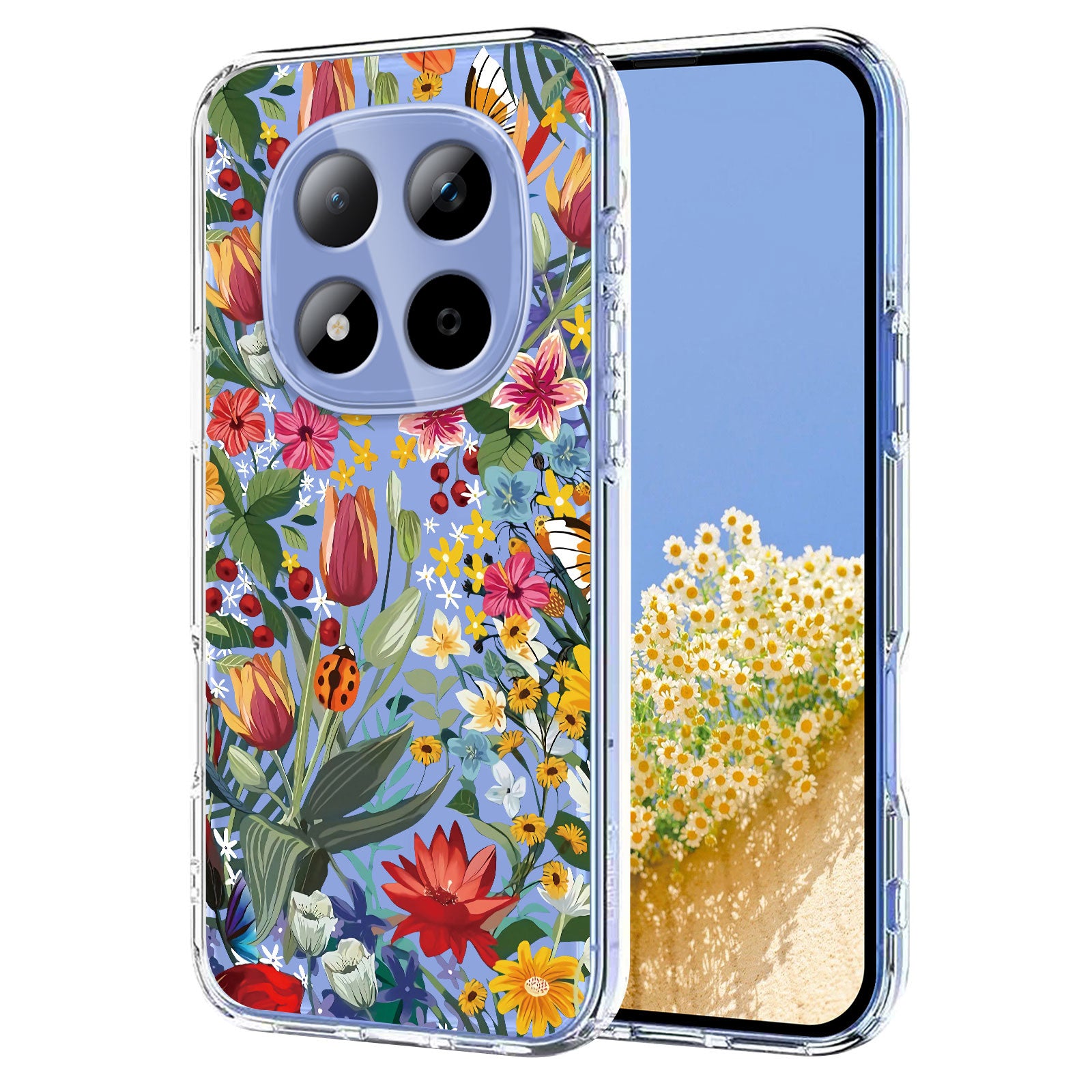 For Xiaomi Redmi Note 15 Pro 5G (Global) Case Butterfly Floral Pattern Printing TPU Phone Back Cover - Lilies