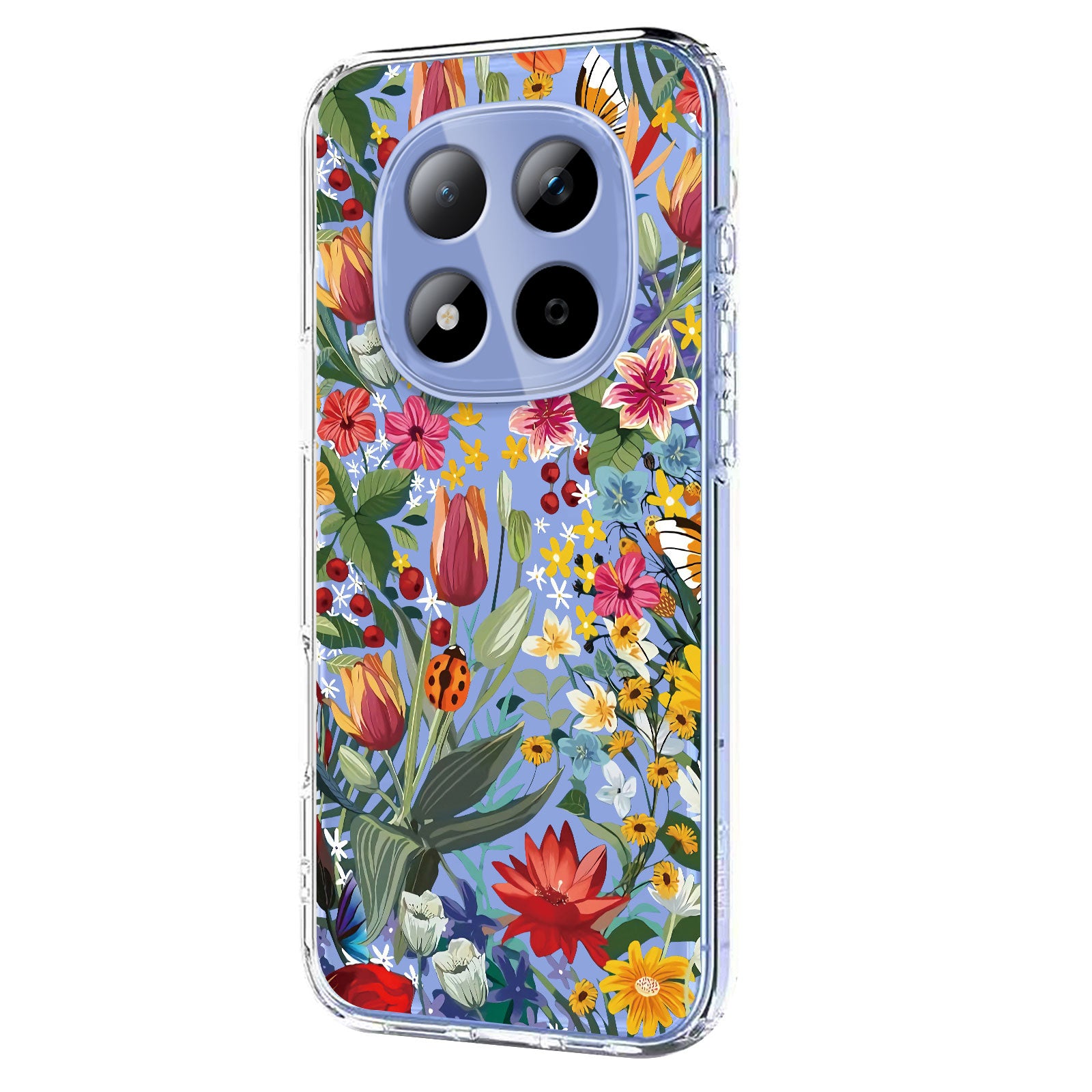 For Xiaomi Redmi Note 15 Pro 5G (Global) Case Butterfly Floral Pattern Printing TPU Phone Back Cover - Lilies