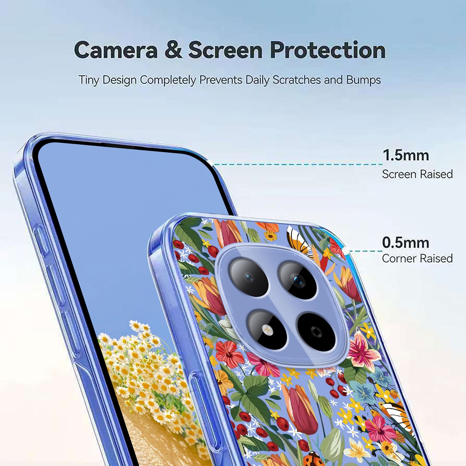For Xiaomi Redmi Note 15 Pro 5G (Global) Case Butterfly Floral Pattern Printing TPU Phone Back Cover - Lilies