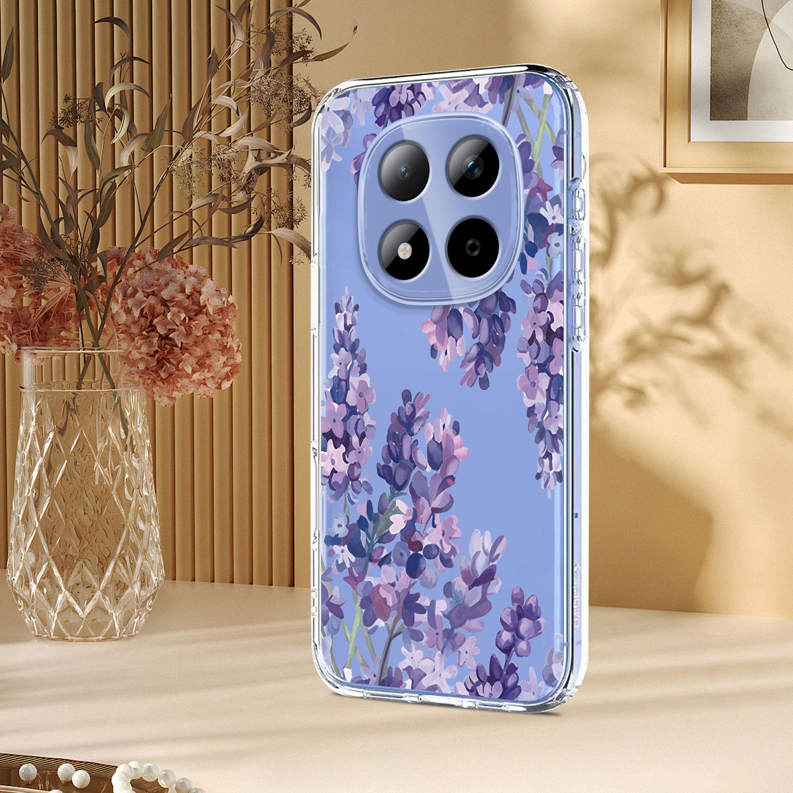 For Xiaomi Redmi Note 15 Pro 5G (Global) Case Butterfly Floral Pattern Printing TPU Phone Back Cover - Wisteria