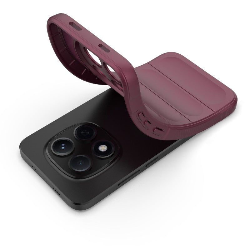 For Xiaomi Redmi Note 15 Pro 5G (Global) TPU Case WANLONFENG HD Series Anti Slip Phone Cover with Tempered Glass - Wine Red