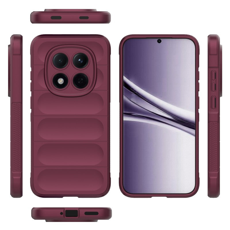 For Xiaomi Redmi Note 15 Pro 5G (Global) TPU Case WANLONFENG HD Series Anti Slip Phone Cover with Tempered Glass - Wine Red