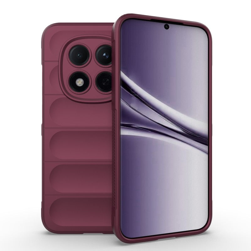 For Xiaomi Redmi Note 15 Pro 5G (Global) TPU Case WANLONFENG HD Series Anti Slip Phone Cover with Tempered Glass - Wine Red