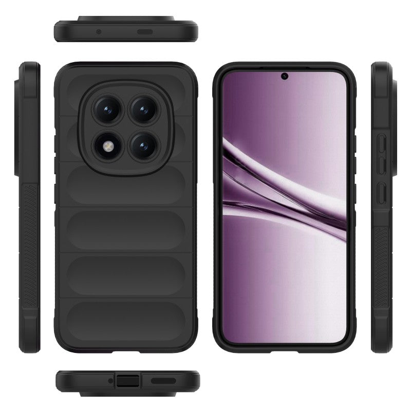 For Xiaomi Poco M8 Pro 5G / Redmi Note 15 Pro+ 5G (Global) TPU Case WANLONFENG HD Series Anti Slip Phone Cover with Tempered Glass - Black