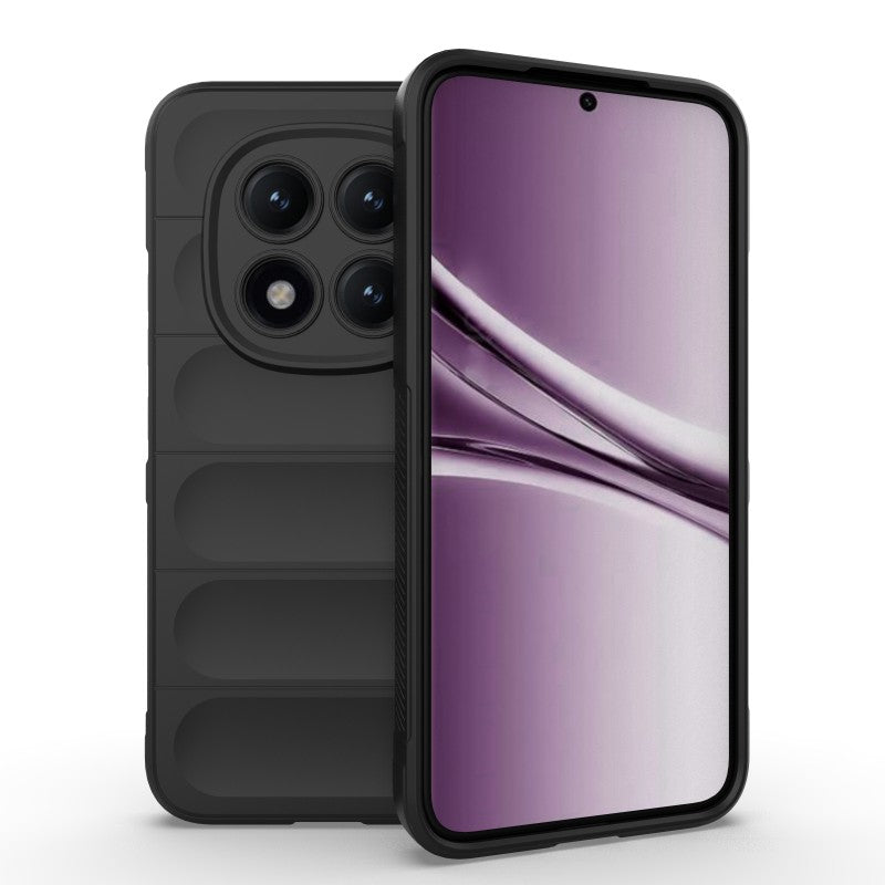 For Xiaomi Poco M8 Pro 5G / Redmi Note 15 Pro+ 5G (Global) TPU Case WANLONFENG HD Series Anti Slip Phone Cover with Tempered Glass - Black