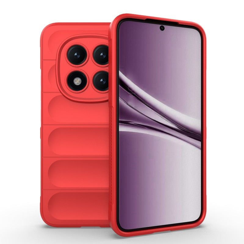 For Xiaomi Poco M8 Pro 5G / Redmi Note 15 Pro+ 5G (Global) TPU Case WANLONFENG HD Series Anti Slip Phone Cover with Tempered Glass - Red