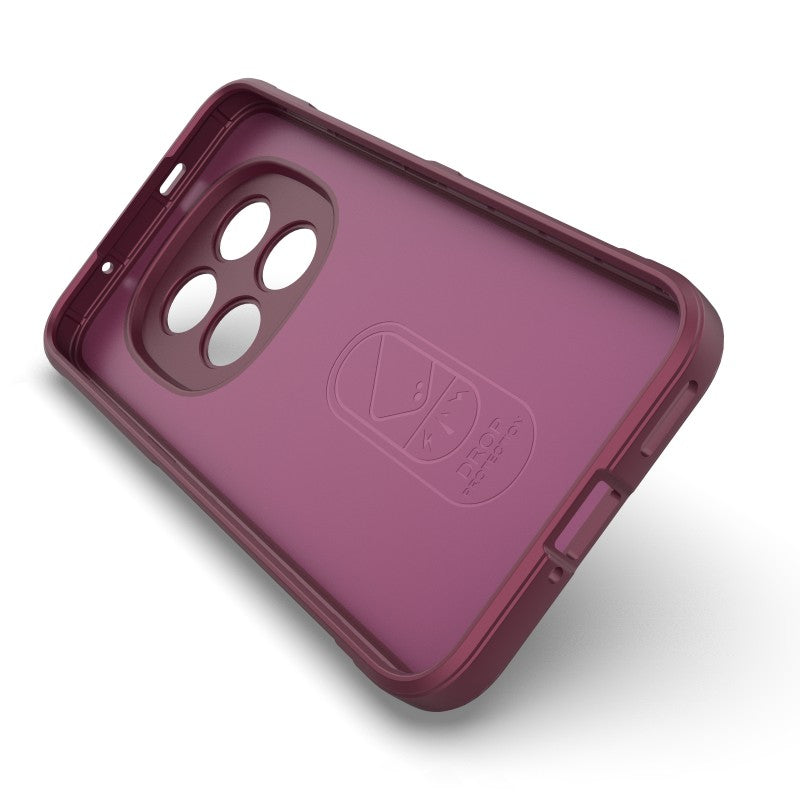 For Xiaomi Poco M8 Pro 5G / Redmi Note 15 Pro+ 5G (Global) TPU Case WANLONFENG HD Series Anti Slip Phone Cover with Tempered Glass - Wine Red