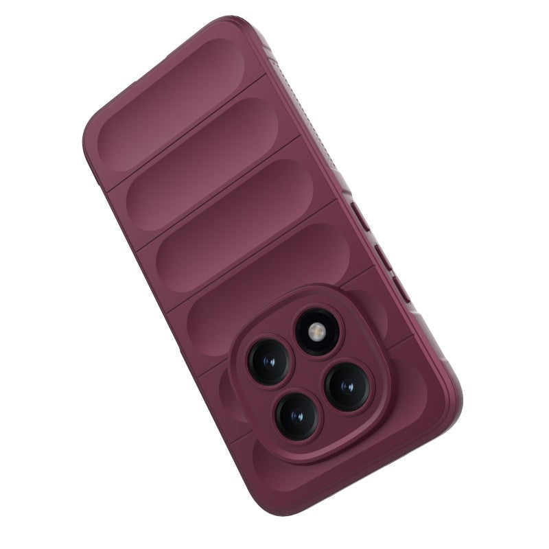 For Xiaomi Poco M8 Pro 5G / Redmi Note 15 Pro+ 5G (Global) TPU Case WANLONFENG HD Series Anti Slip Phone Cover with Tempered Glass - Wine Red