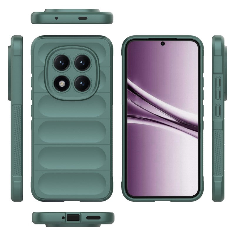 For Xiaomi Poco M8 Pro 5G / Redmi Note 15 Pro+ 5G (Global) TPU Case WANLONFENG HD Series Anti Slip Phone Cover with Tempered Glass - Army Green