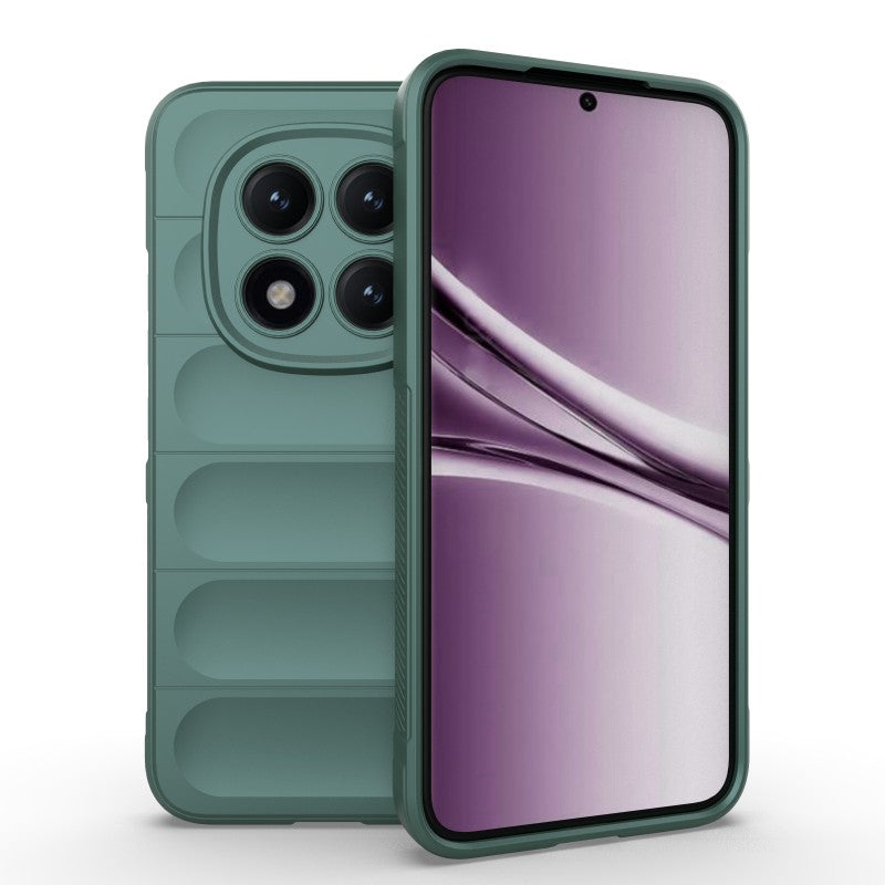 For Xiaomi Poco M8 Pro 5G / Redmi Note 15 Pro+ 5G (Global) TPU Case WANLONFENG HD Series Anti Slip Phone Cover with Tempered Glass - Army Green