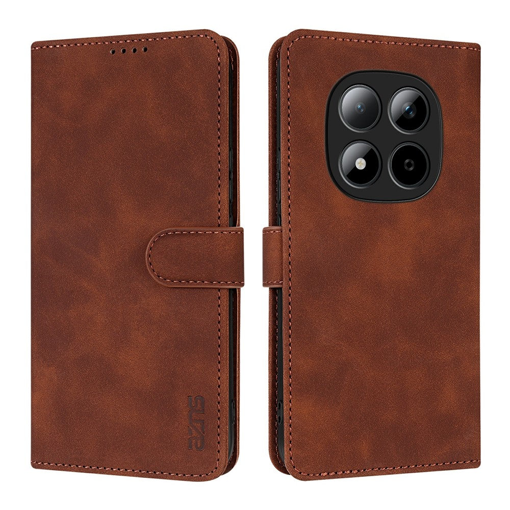 AZNS For Xiaomi Redmi Note 15 Pro 5G (Global) Case PU Leather Wallet Phone Cover - Brown