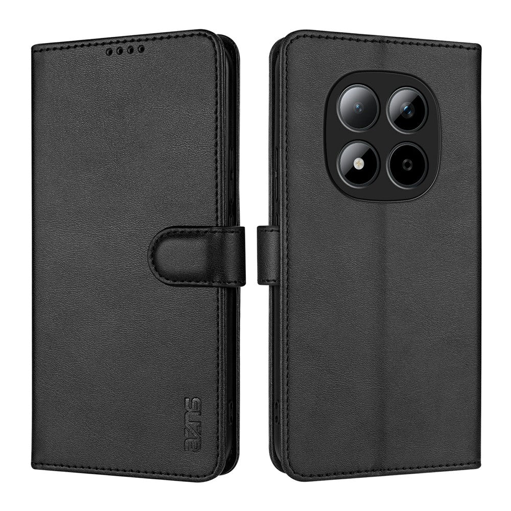 AZNS For Xiaomi Redmi Note 15 Pro 5G (Global) Case PU Leather Wallet Phone Cover - Black