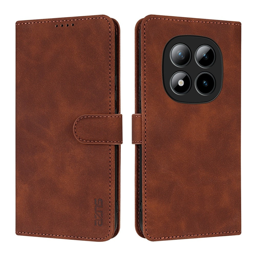 AZNS For Xiaomi Poco M8 Pro 5G / Redmi Note 15 Pro+ 5G (Global) Case PU Leather Wallet Phone Cover - Brown