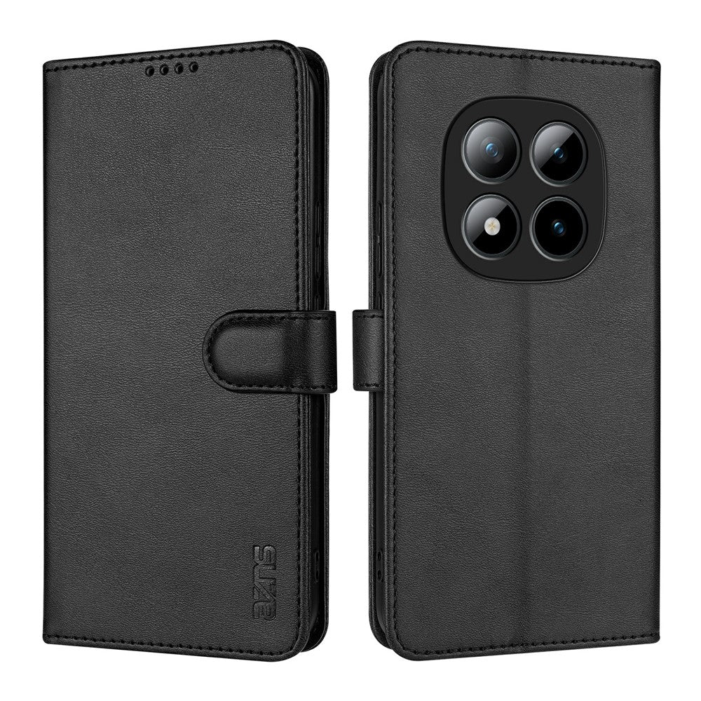 AZNS For Xiaomi Poco M8 Pro 5G / Redmi Note 15 Pro+ 5G (Global) Case PU Leather Wallet Phone Cover - Black