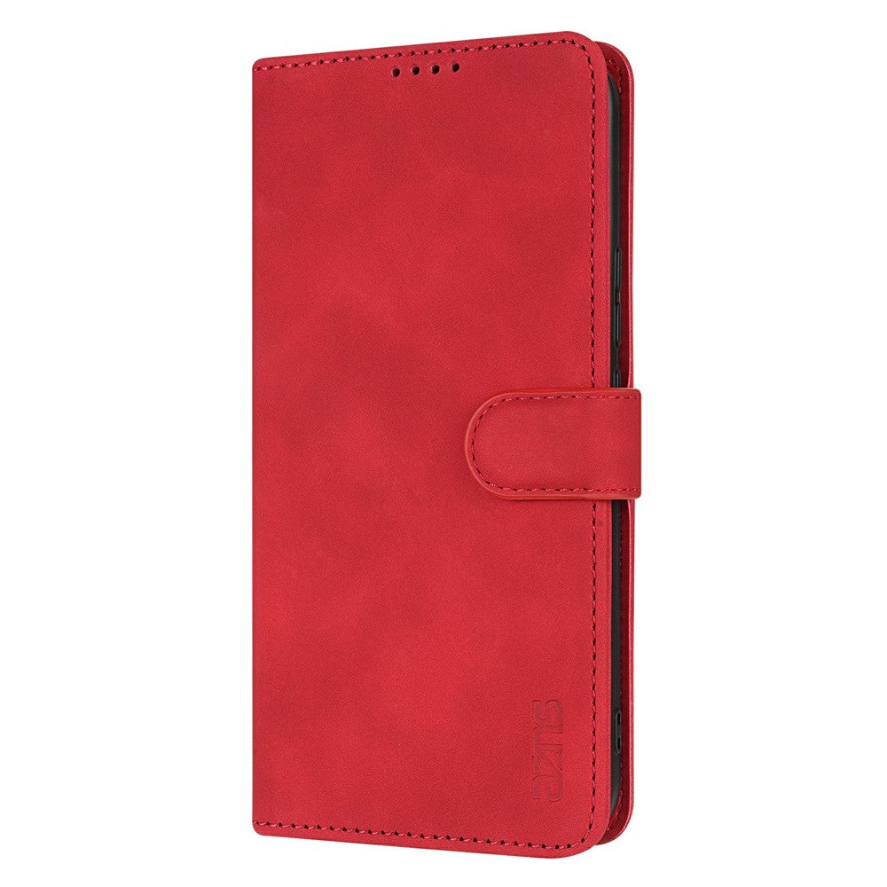 AZNS For Xiaomi Poco M8 Pro 5G / Redmi Note 15 Pro+ 5G (Global) Case PU Leather Wallet Phone Cover - Red
