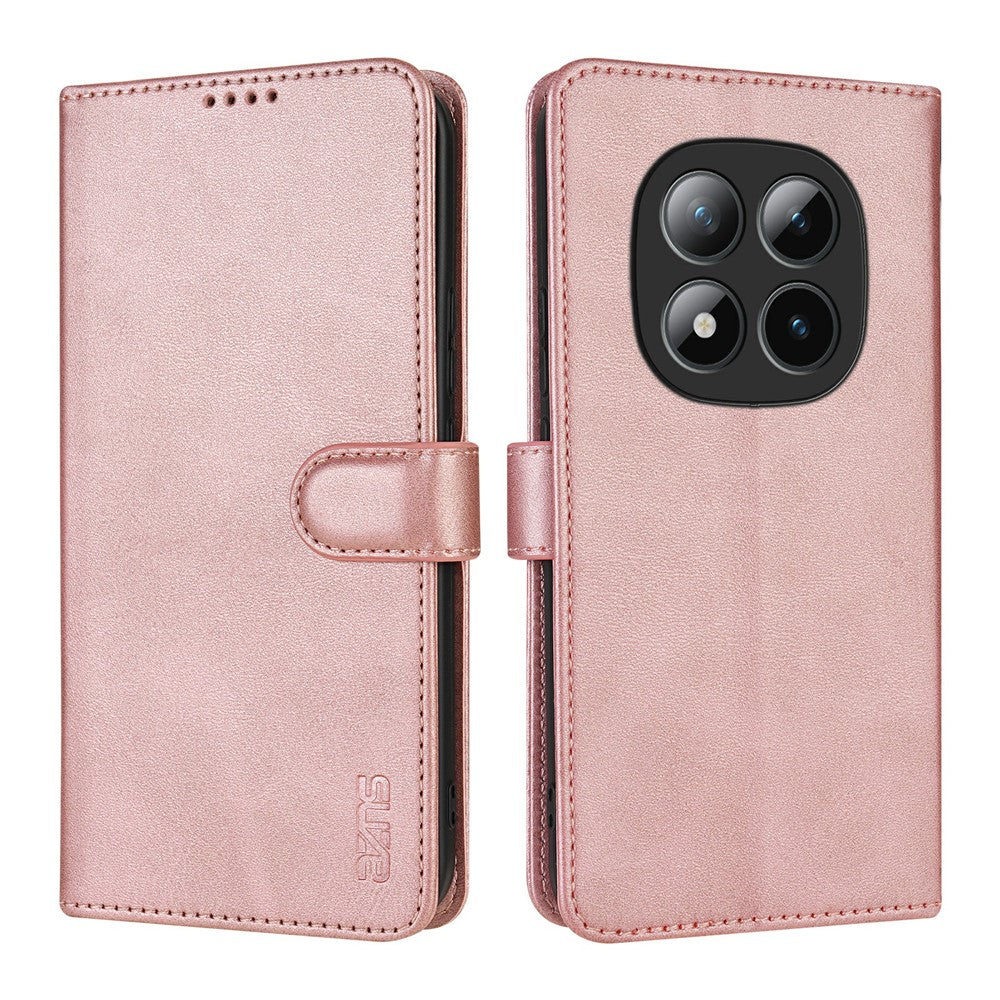 AZNS For Xiaomi Poco M8 Pro 5G / Redmi Note 15 Pro+ 5G (Global) Case PU Leather Wallet Phone Cover - Rose Gold