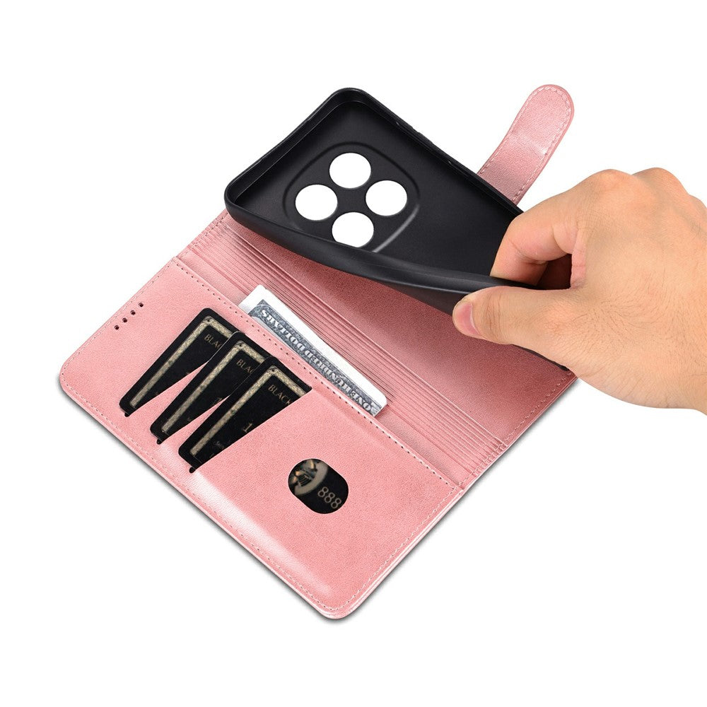 AZNS For Xiaomi Poco M8 Pro 5G / Redmi Note 15 Pro+ 5G (Global) Case PU Leather Wallet Phone Cover - Rose Gold
