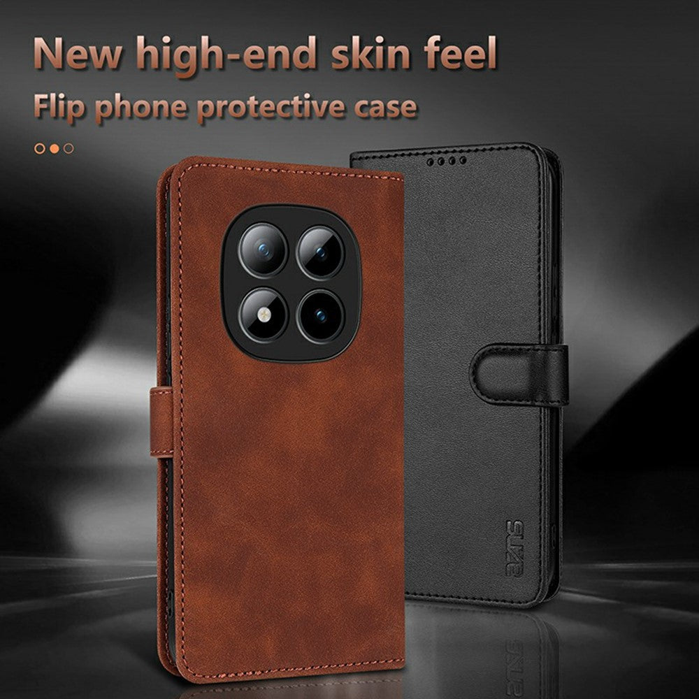 AZNS For Xiaomi Poco M8 Pro 5G / Redmi Note 15 Pro+ 5G (Global) Case PU Leather Wallet Phone Cover - Rose Gold