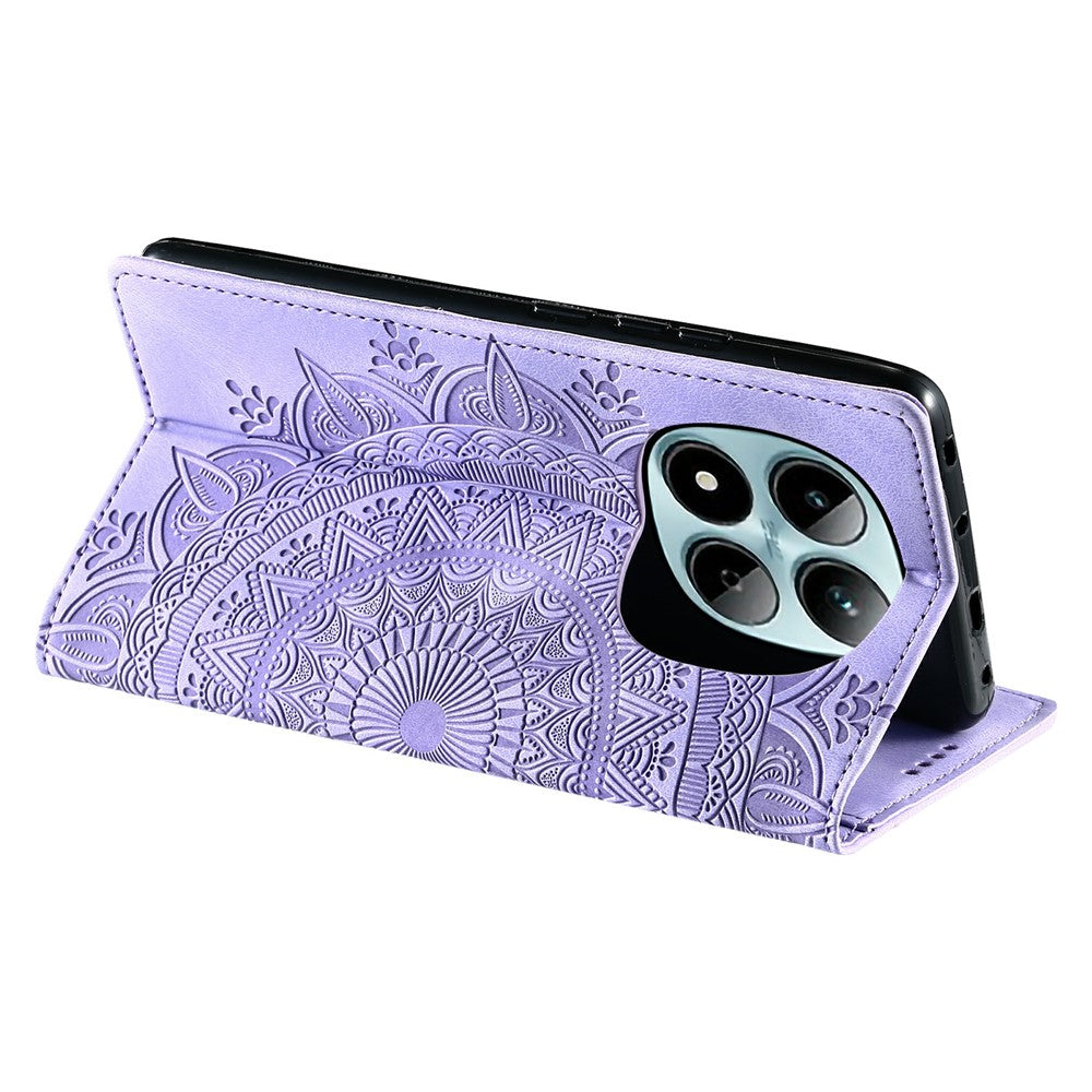 For Xiaomi Redmi Note 15 Pro 5G (Global) Case Magnetic Closing Leather Phone Cover Pattern Imprinted - Purple