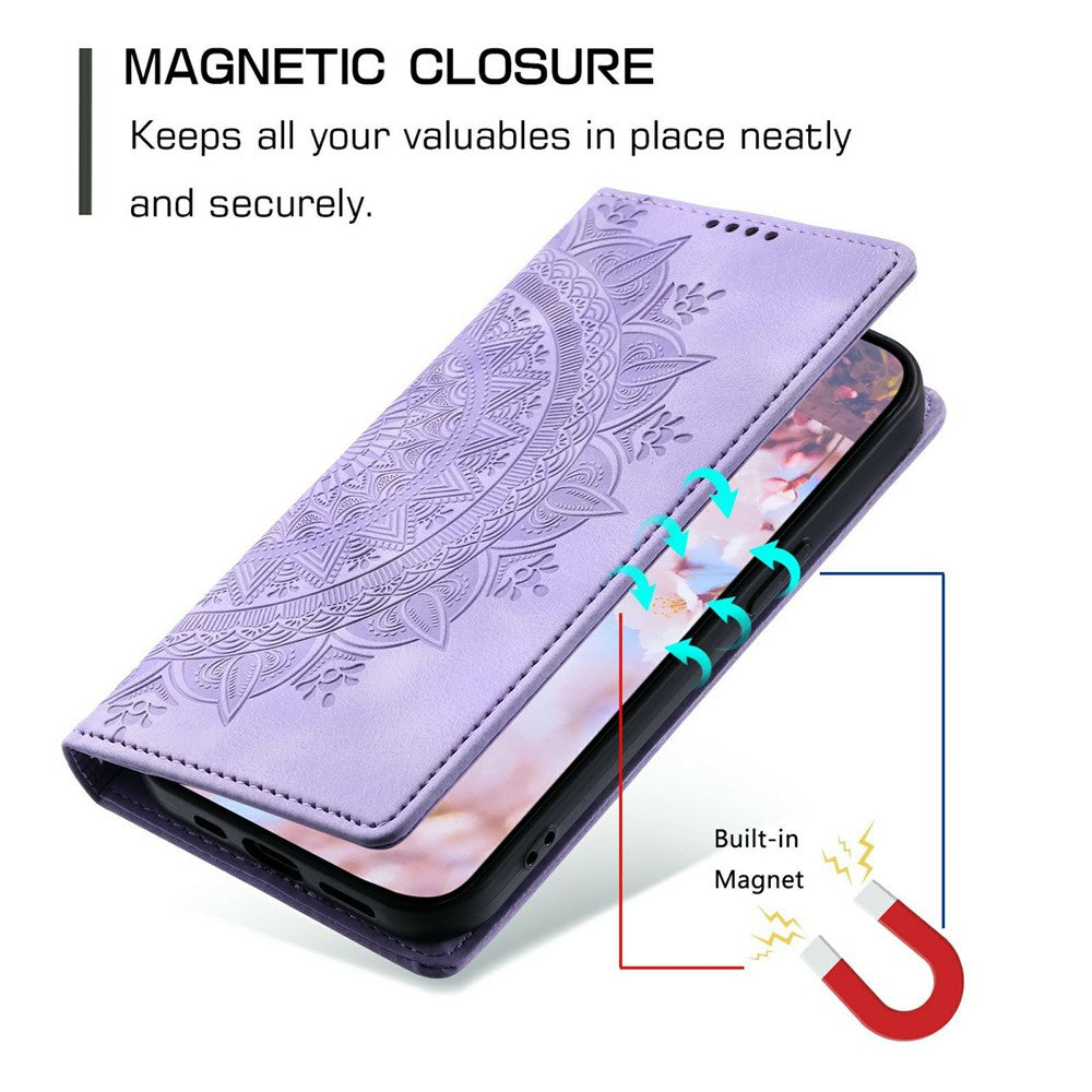 For Xiaomi Redmi Note 15 Pro 5G (Global) Case Magnetic Closing Leather Phone Cover Pattern Imprinted - Purple