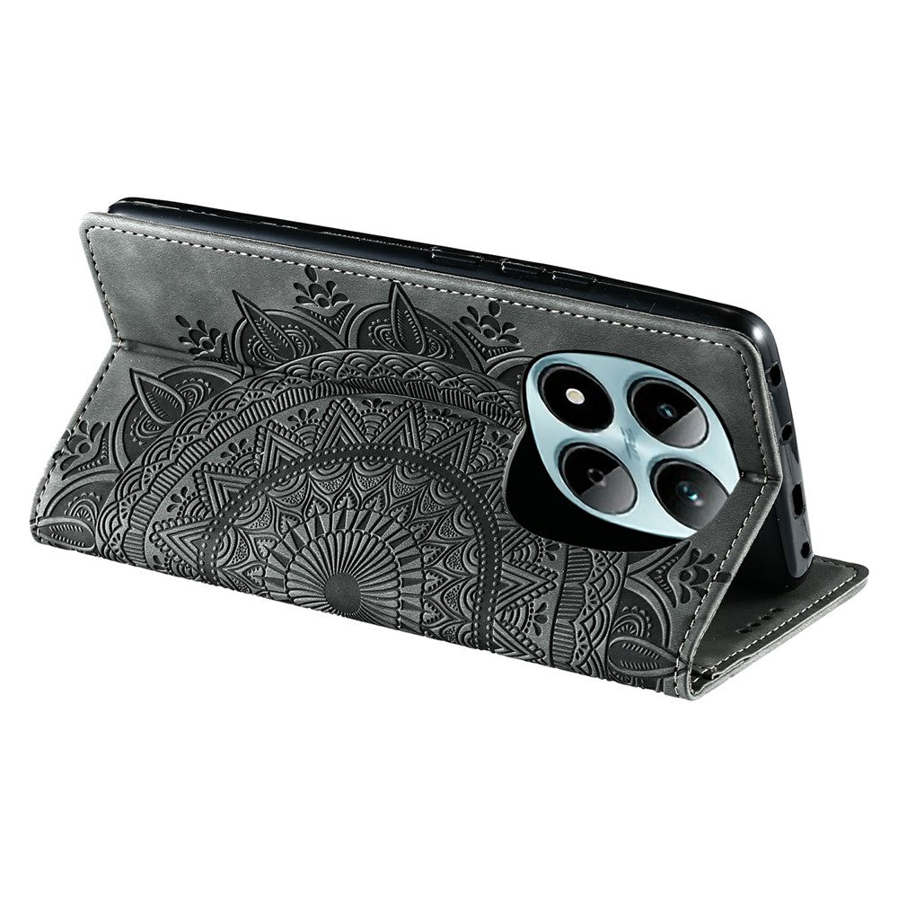 For Xiaomi Redmi Note 15 Pro 5G (Global) Case Magnetic Closing Leather Phone Cover Pattern Imprinted - Grey