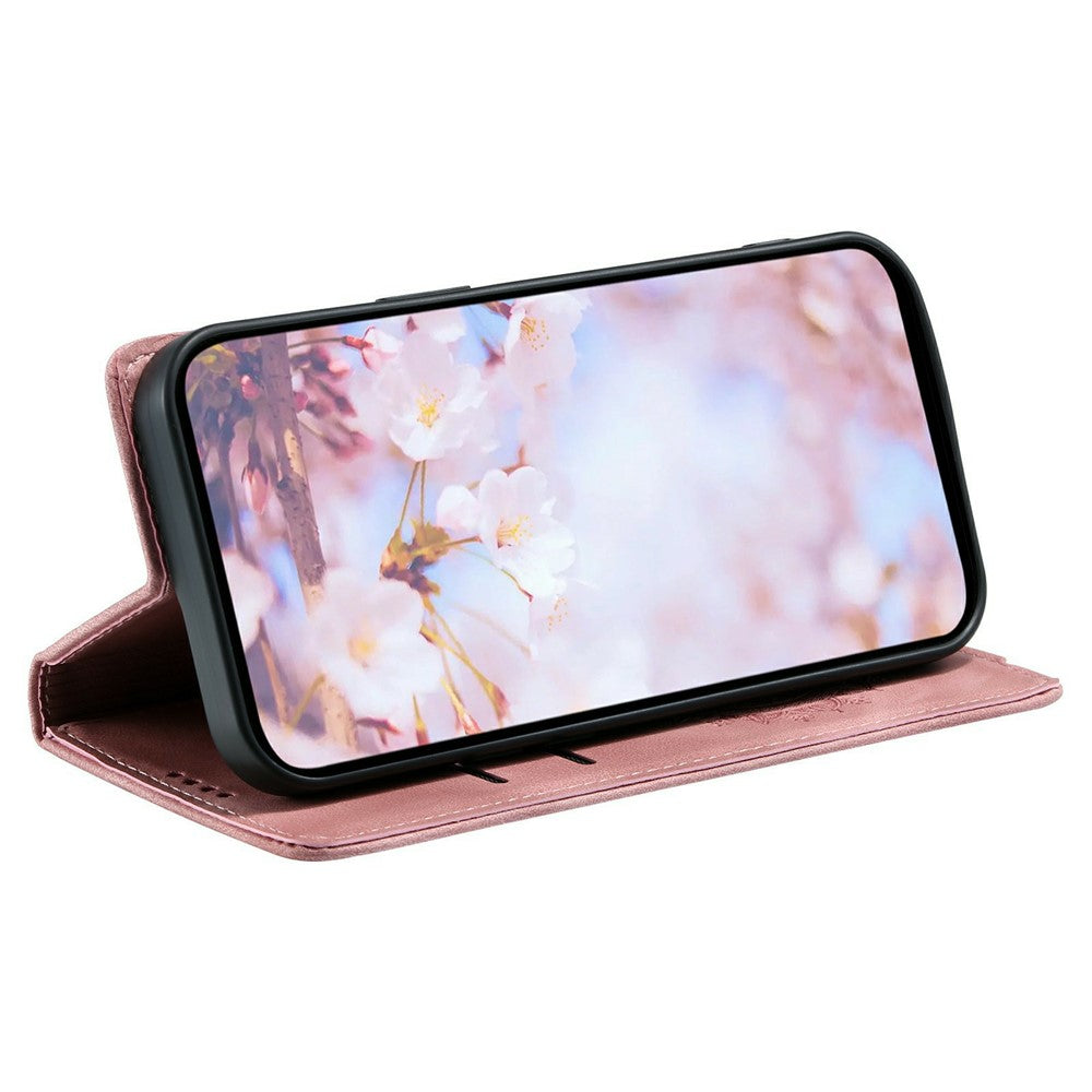 For Xiaomi Redmi Note 15 Pro 5G (Global) Case Magnetic Closing Leather Phone Cover Pattern Imprinted - Rose Gold