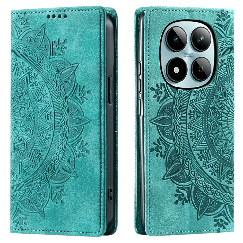 For Xiaomi Redmi Note 15 Pro 5G (Global) Case Magnetic Closing Leather Phone Cover Pattern Imprinted - Mint Green