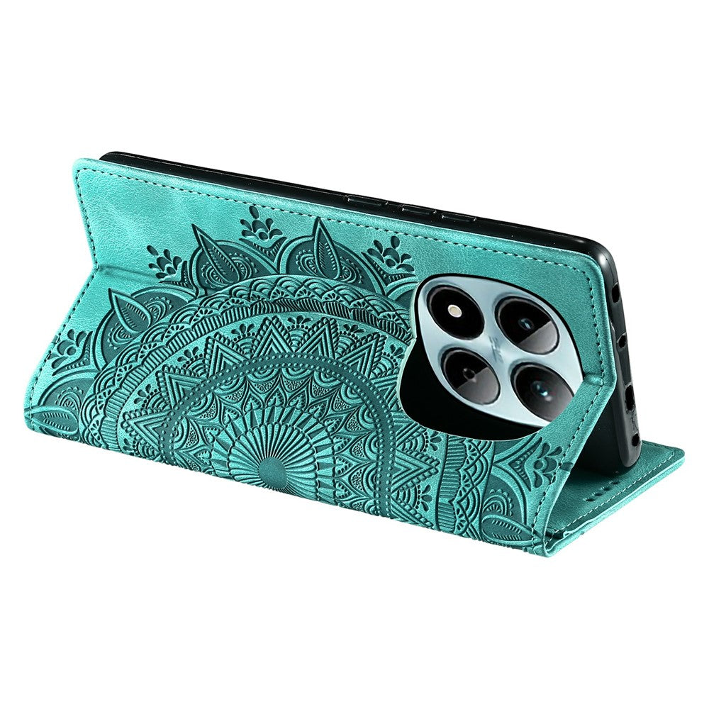 For Xiaomi Redmi Note 15 Pro 5G (Global) Case Magnetic Closing Leather Phone Cover Pattern Imprinted - Mint Green