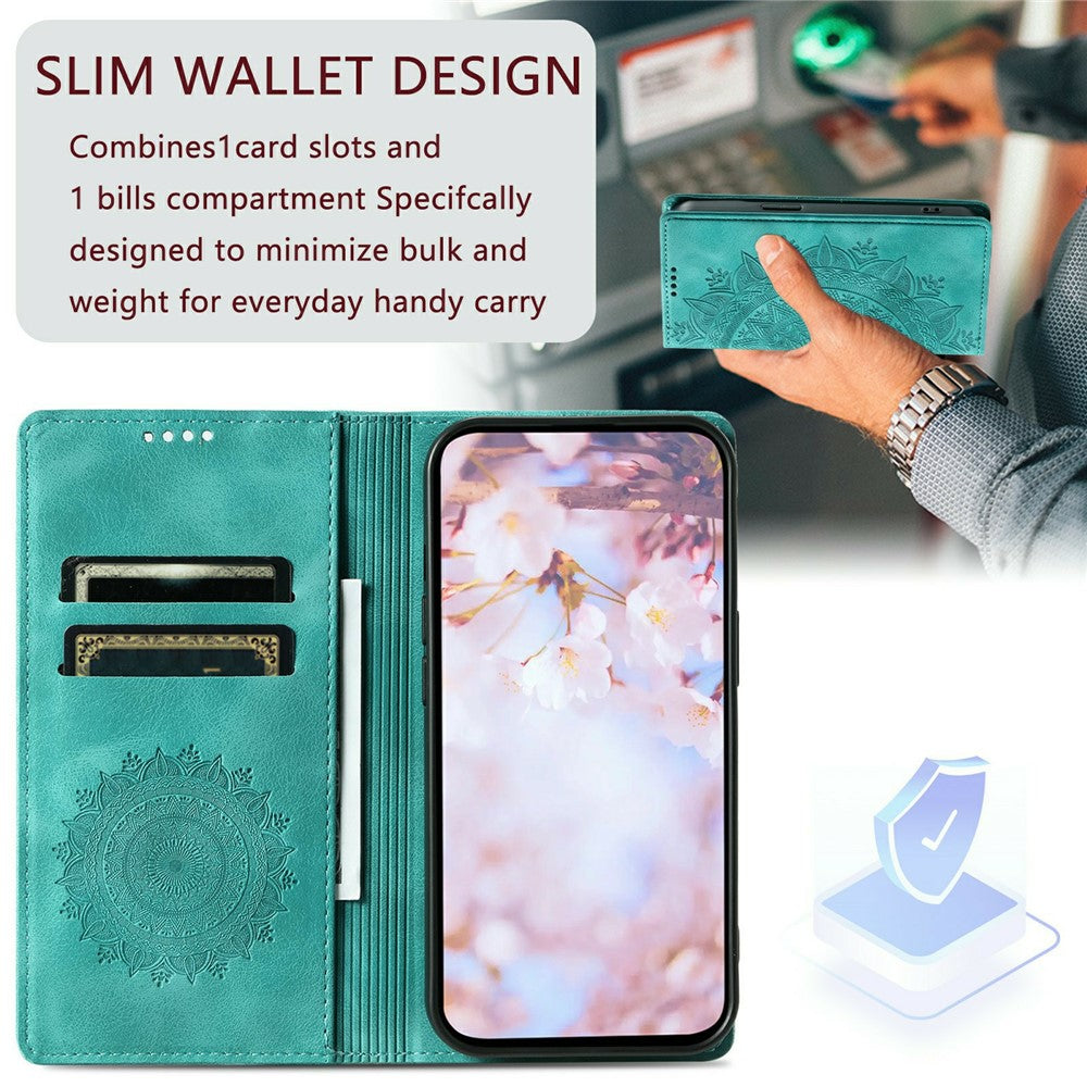 For Xiaomi Redmi Note 15 Pro 5G (Global) Case Magnetic Closing Leather Phone Cover Pattern Imprinted - Mint Green