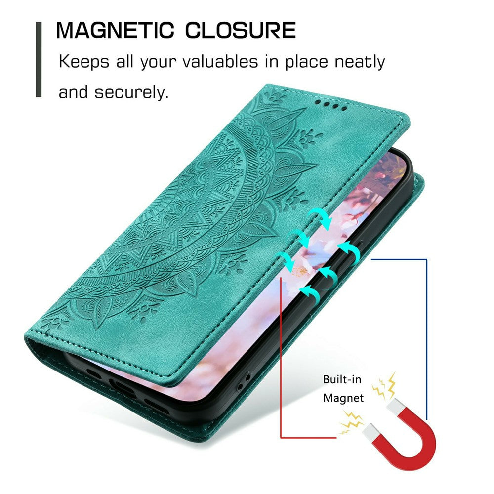 For Xiaomi Redmi Note 15 Pro 5G (Global) Case Magnetic Closing Leather Phone Cover Pattern Imprinted - Mint Green