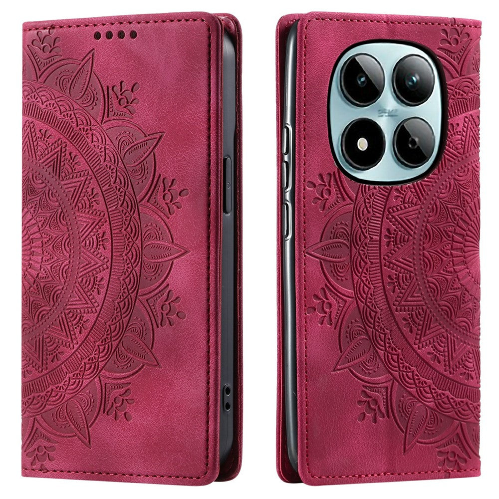 For Xiaomi Redmi Note 15 Pro 5G (Global) Case Magnetic Closing Leather Phone Cover Pattern Imprinted - Rose